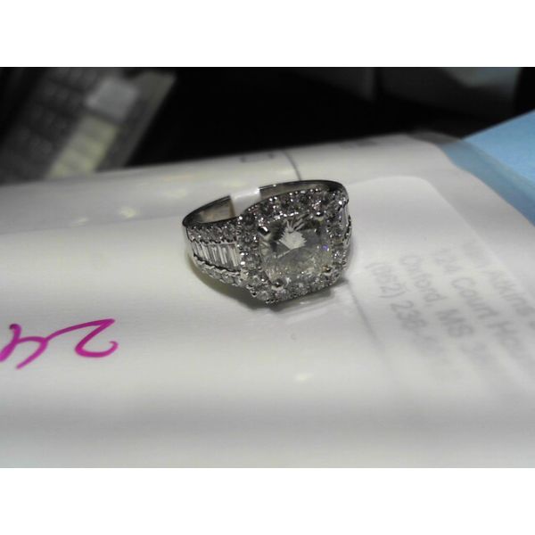 3.09 Carat Cushion Cut Diamond Ring Van Atkins Jewelers New Albany, MS
