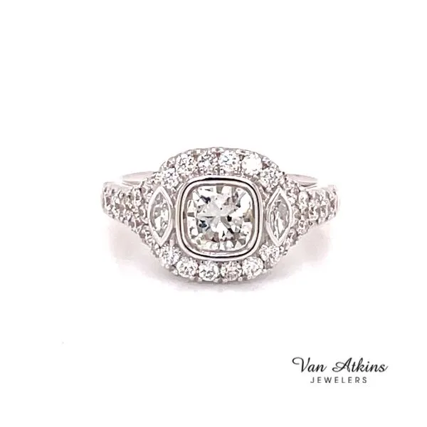 1.04 Carat Cushion Cut Diamond Ring Van Atkins Jewelers New Albany, MS