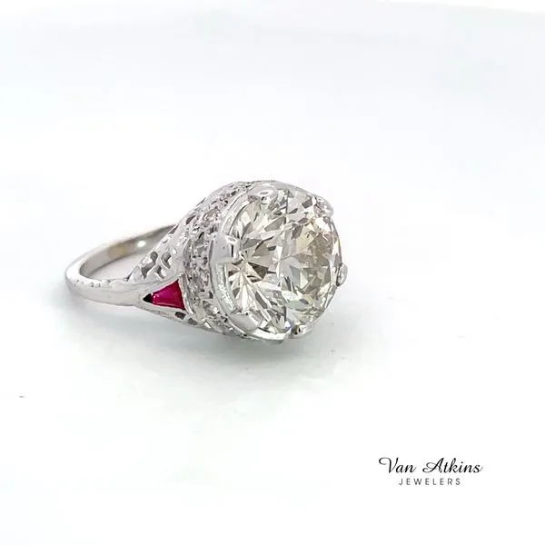 5.45 Carat Estate Diamond Ring European Image 2 Van Atkins Jewelers New Albany, MS