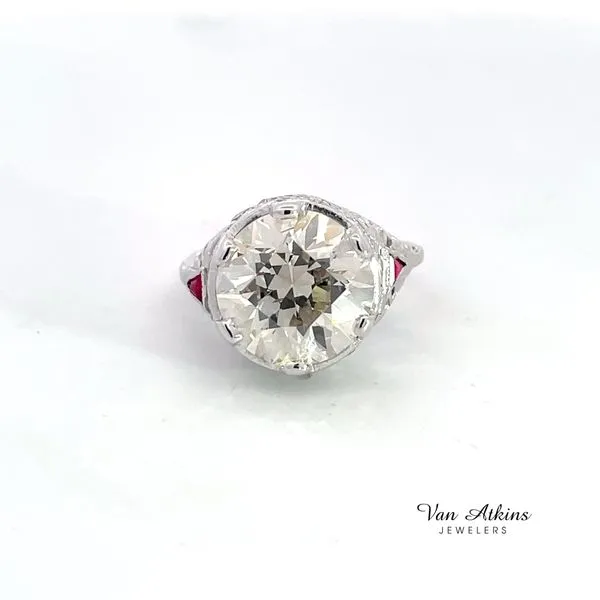 5.45 Carat Estate Diamond Ring European Image 3 Van Atkins Jewelers New Albany, MS