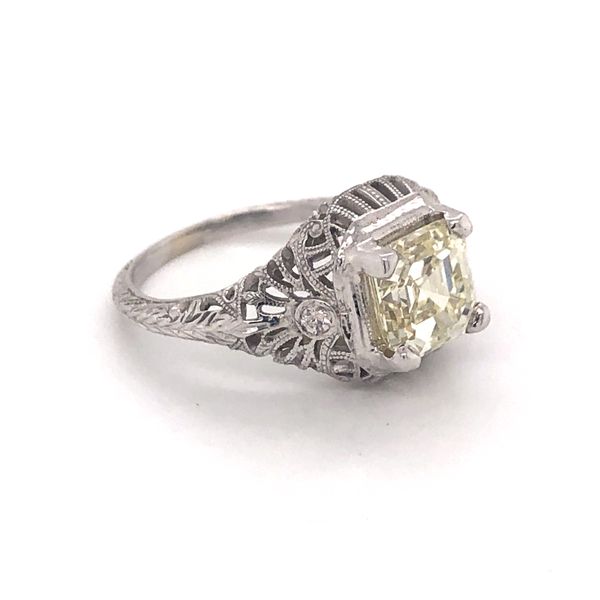 Estate Diamond Ring Emerald Image 2 Van Atkins Jewelers New Albany, MS