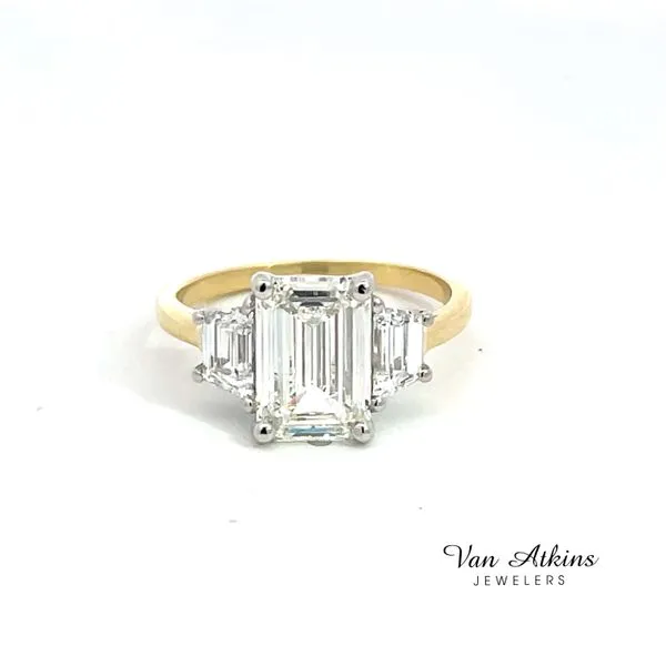 3.35 Carat Diamond Rings Emerald Van Atkins Jewelers New Albany, MS
