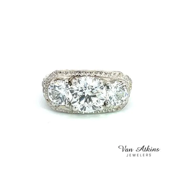 2.00 Carat Estate Three Stone Rings Van Atkins Jewelers New Albany, MS