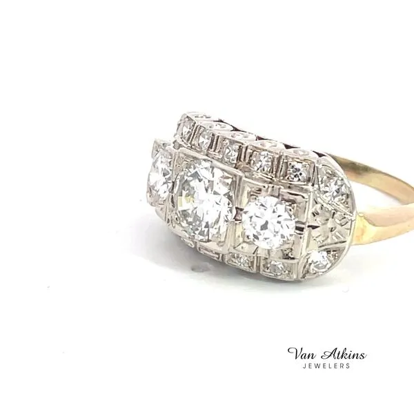 1.63 Carat Estate Three Stone Rings Image 3 Van Atkins Jewelers New Albany, MS