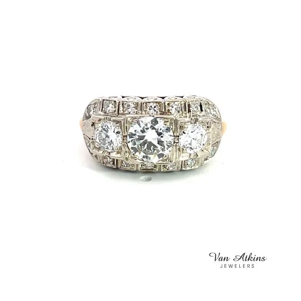 1.63 Carat Estate Three Stone Rings Image 4 Van Atkins Jewelers New Albany, MS