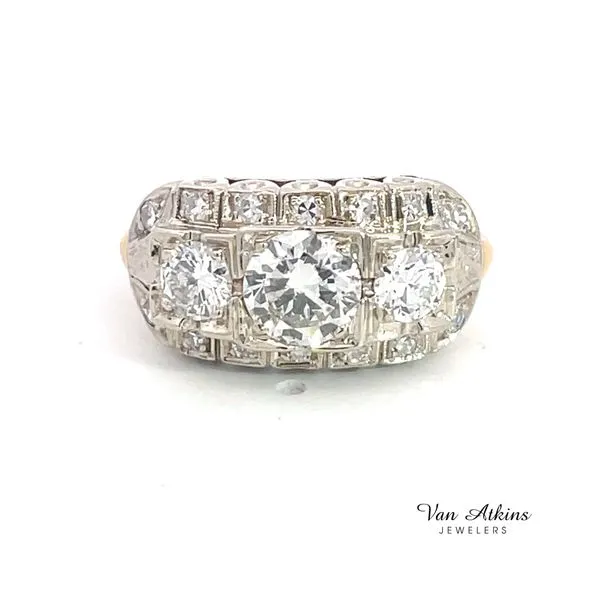 1.63 Carat Estate Three Stone Rings Van Atkins Jewelers New Albany, MS