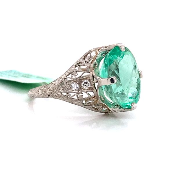 5.21 Carat Estate Emerald and Diamond Ring Image 2 Van Atkins Jewelers New Albany, MS