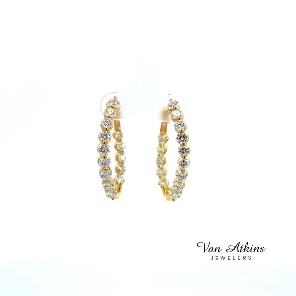 3.00 Carat cooper Hoop Lab Grown Diamond Earrings Van Atkins Jewelers New Albany, MS