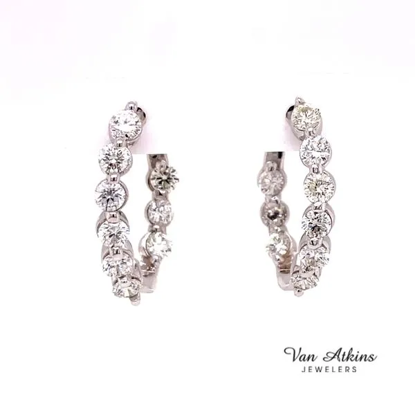 2.00 carat TWT lab Grown Cooper Hoop Diamond Earrings Van Atkins Jewelers New Albany, MS