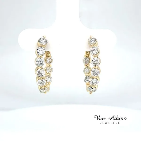 2.12 Carat Cooperhoop Diamond Earrings Natural Van Atkins Jewelers New Albany, MS