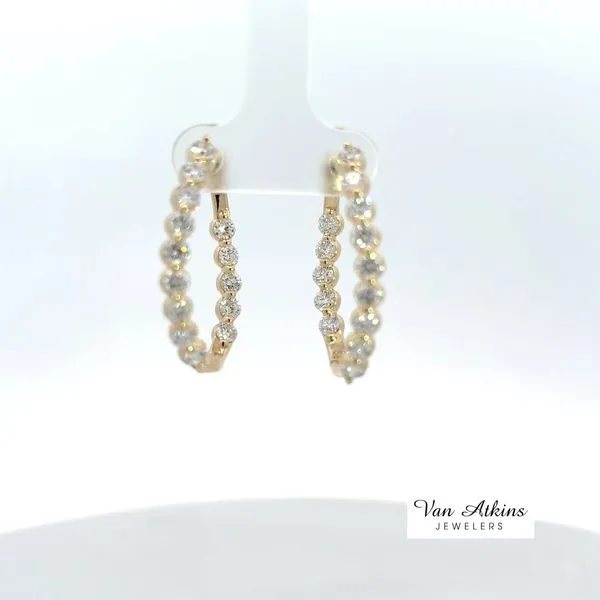 2.71 Carat Cooper Hoop Diamond Earrings Image 2 Van Atkins Jewelers New Albany, MS