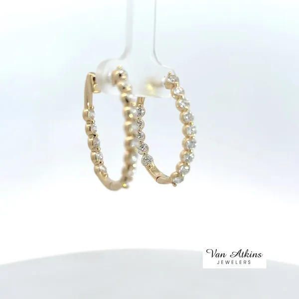 2.71 Carat Cooper Hoop Diamond Earrings Image 5 Van Atkins Jewelers New Albany, MS