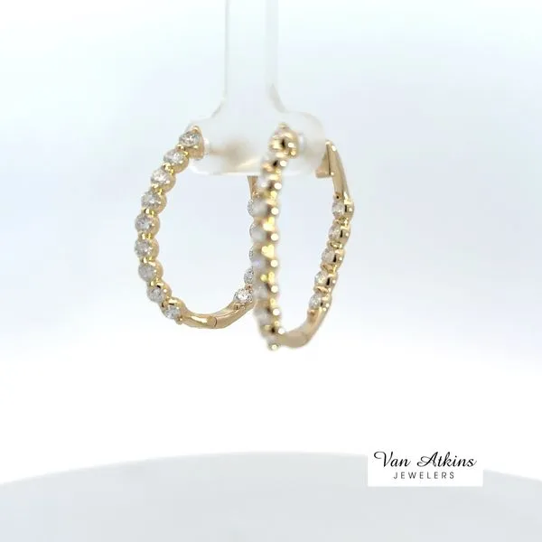 2.71 Carat Cooper Hoop Diamond Earrings Image 4 Van Atkins Jewelers New Albany, MS
