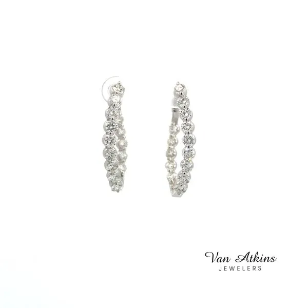 2.73 Carat Cooper Hoop Diamond Earrings Van Atkins Jewelers New Albany, MS