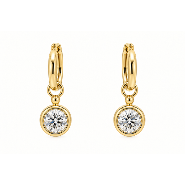 13MM HUGGIES WITH DIAMOND DROPS Van Atkins Jewelers New Albany, MS
