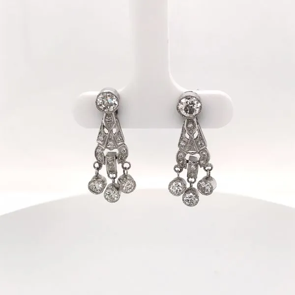 Estate Diamond Earrings Image 2 Van Atkins Jewelers New Albany, MS