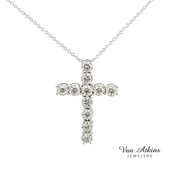 1.00 Carat Total Weight Diamond Cross Necklace Van Atkins Jewelers New Albany, MS