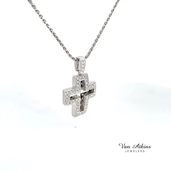 1 Carat Diamond Cross Image 3 Van Atkins Jewelers New Albany, MS