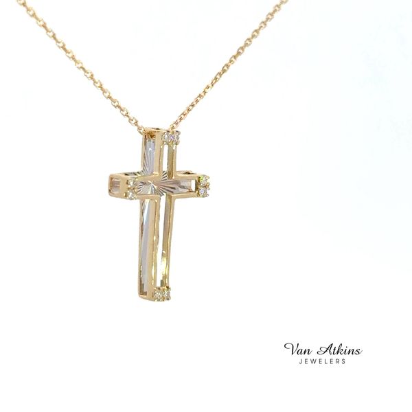 0.03 Carat Diamond Cross Necklace Image 2 Van Atkins Jewelers New Albany, MS