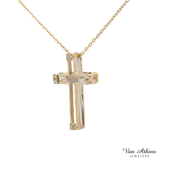 0.03 Carat Diamond Cross Necklace Image 3 Van Atkins Jewelers New Albany, MS