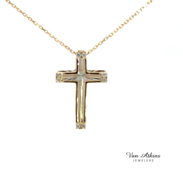 0.03 Carat Diamond Cross Necklace Image 4 Van Atkins Jewelers New Albany, MS