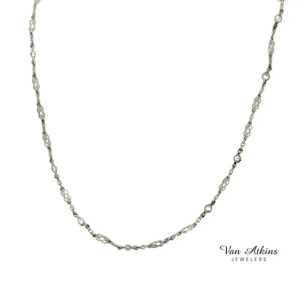 Antique Handmade Platinum Diamond Necklace Van Atkins Jewelers New Albany, MS