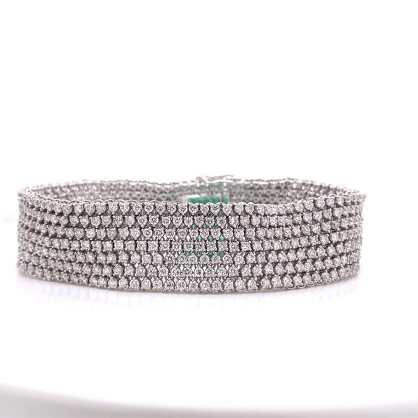 28.00 Carat Handmade Robert Procop Diamond/ No Heat Sapphire Bracelets Van Atkins Jewelers New Albany, MS
