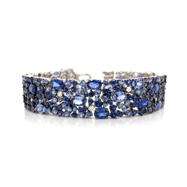 28.00 Carat Robert Procop Diamond/ No Heat Sapphire Bracelets Van Atkins Jewelers New Albany, MS