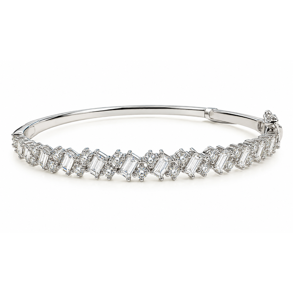 BAGUETTE AND RBC DIAMOND BANGLE Van Atkins Jewelers New Albany, MS
