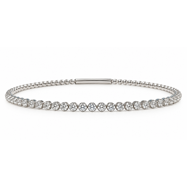 PLATINUM FLEXIBLE DIAMOND BANGLE Van Atkins Jewelers New Albany, MS
