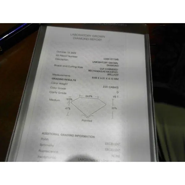 2.01 Carat LAB Radiant Cut Loose Diamonds Van Atkins Jewelers New Albany, MS