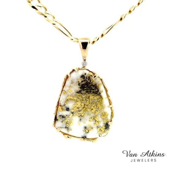 Alaskan gold Quartz with .05 carat diamond Van Atkins Jewelers New Albany, MS