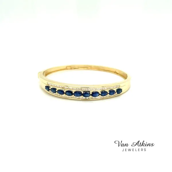 4.50 Carat Sapphire-2 carat diamond  Bangle Bracelets Van Atkins Jewelers New Albany, MS