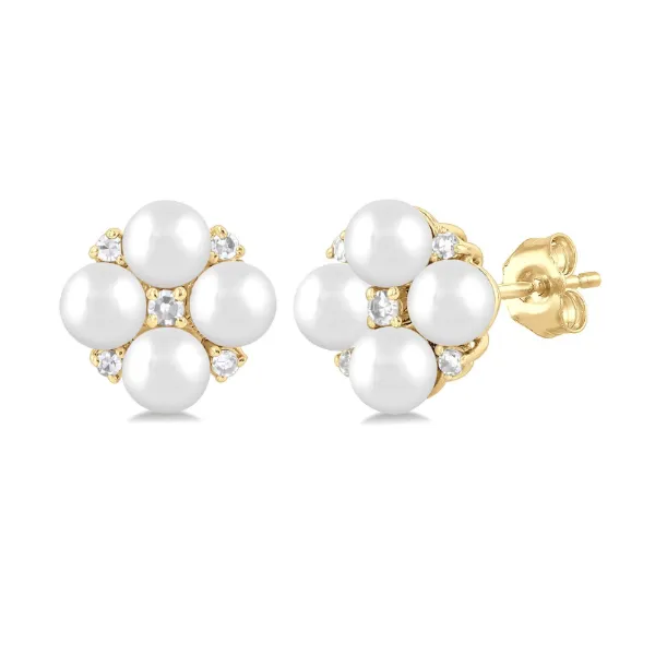 0.05 Carat Pearl Earrings Van Atkins Jewelers New Albany, MS