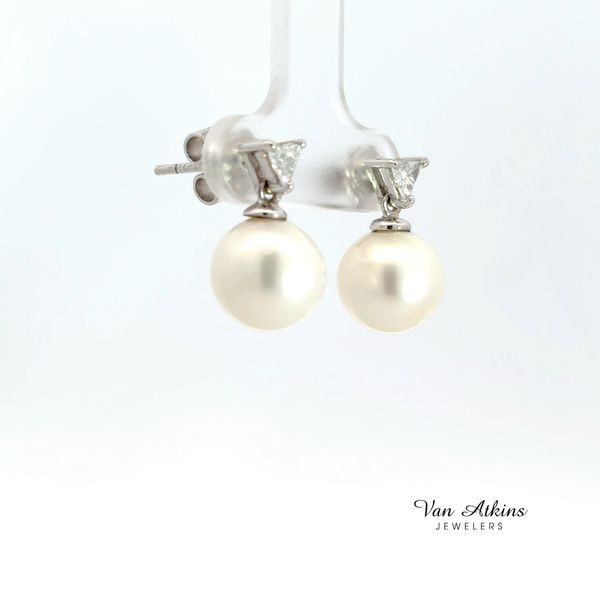 0.30 Carat Pearl Earrings Image 2 Van Atkins Jewelers New Albany, MS