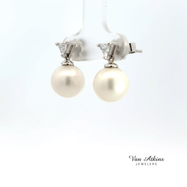 0.30 Carat Pearl Earrings Image 3 Van Atkins Jewelers New Albany, MS