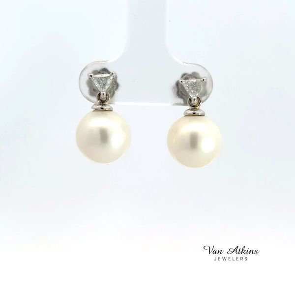 0.30 Carat Pearl Earrings Van Atkins Jewelers New Albany, MS