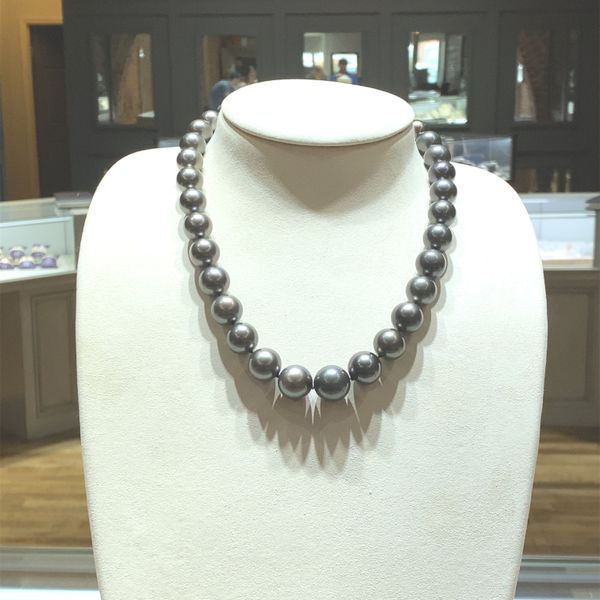 Tehitian Pearls with Diamond Clasp Image 2 Van Atkins Jewelers New Albany, MS