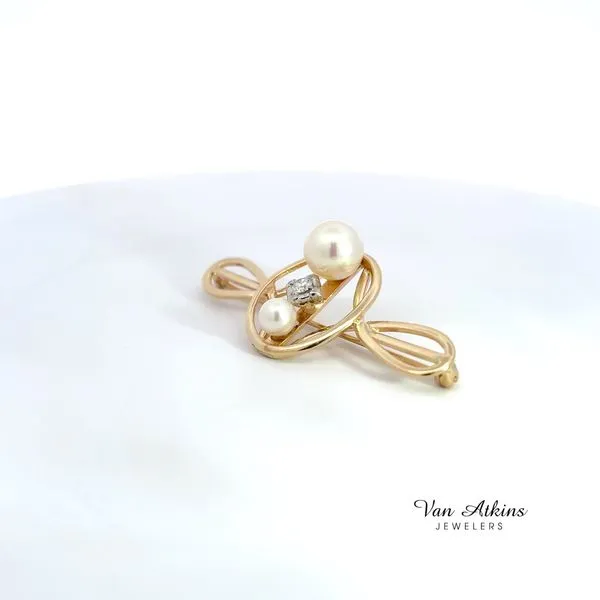 0.12 Carat Estate Pearl Pin Image 2 Van Atkins Jewelers New Albany, MS