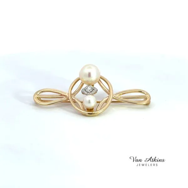 0.12 Carat Estate Pearl Pin Van Atkins Jewelers New Albany, MS