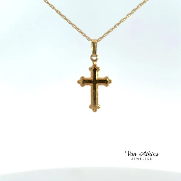 Precious Metal (No Stones) Cross Necklace Image 2 Van Atkins Jewelers New Albany, MS