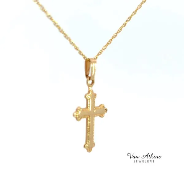 Precious Metal (No Stones) Cross Necklace Image 3 Van Atkins Jewelers New Albany, MS