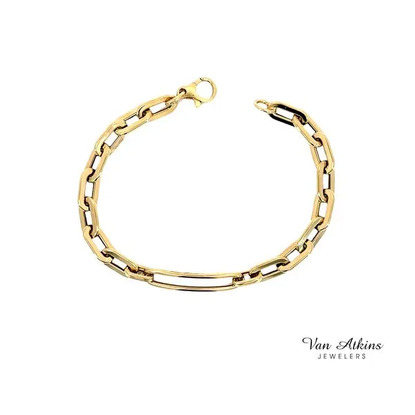 14 Karat Yellow Gold Paper Clip Style Bracelet Van Atkins Jewelers New Albany, MS