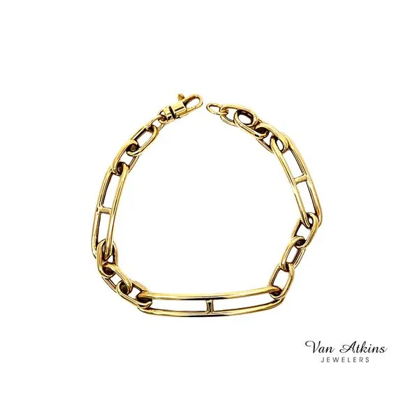 14 Karat Yellow Gold Triple Bar Link Bracelet Van Atkins Jewelers New Albany, MS