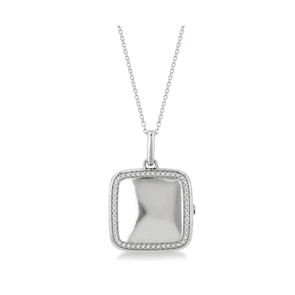 0.10 Carat Silver Square Locket Van Atkins Jewelers New Albany, MS