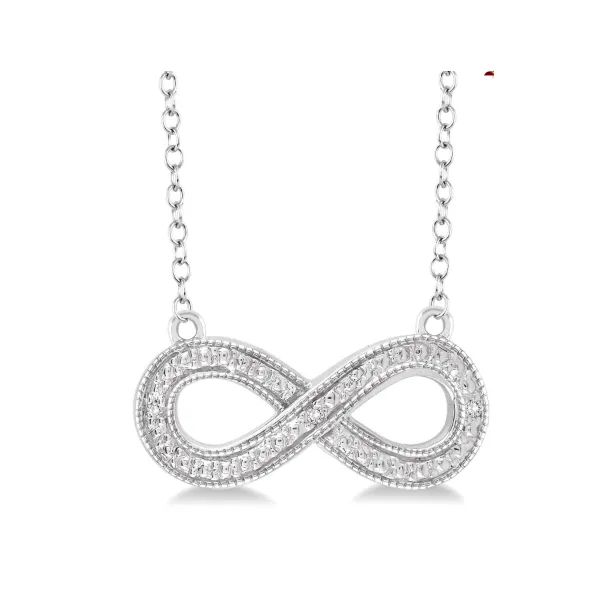 0.03 Carat Silver Infinity Necklace Van Atkins Jewelers New Albany, MS