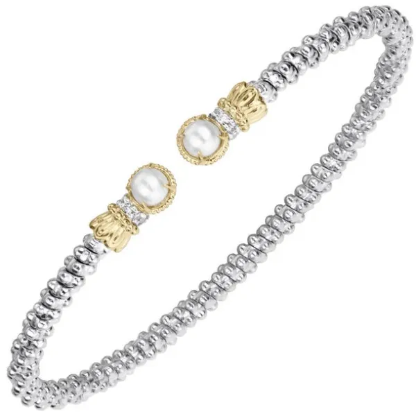 2MM PEARL AND DIAMOND TIP VAHAN BRACELET Van Atkins Jewelers New Albany, MS