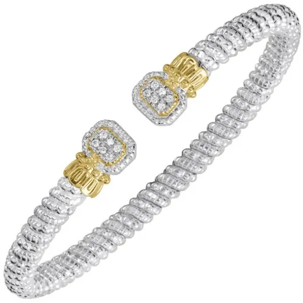 4MM VAHAN DIAMOND END CAP OPEN CUFF BRACELET Van Atkins Jewelers New Albany, MS