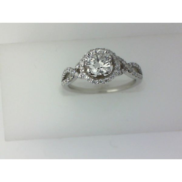 14K White Gold Halo Diamond Engagement Ring Vandenbergs Fine Jewellery Winnipeg, MB