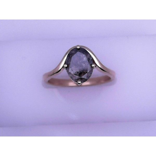 14K Yellow Gold Oval Salt & Pepper Diamond Ring Vandenbergs Fine Jewellery Winnipeg, MB